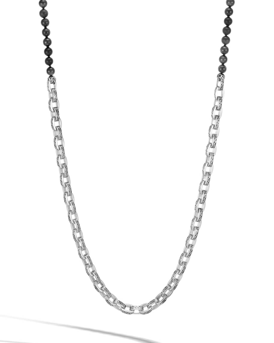John Hardy Men s Classic Chain Link Necklace w Onyx Beads 28 Neiman Marcus