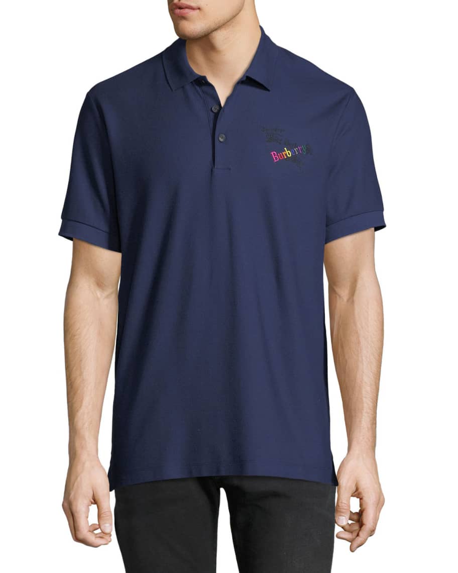 Burberry Men s Burnton Rainbow Logo Polo Shirt Neiman Marcus