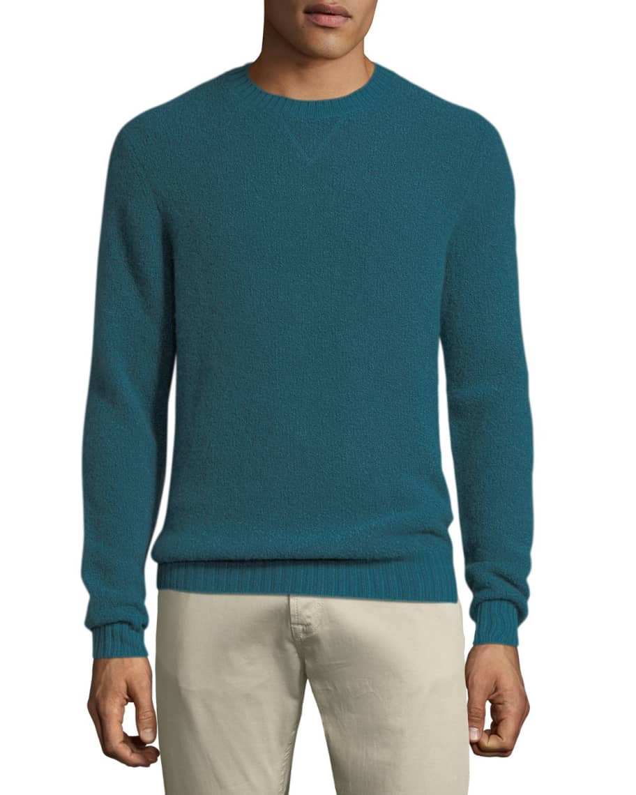 Neiman Marcus Men's Cashmere/Nylon Crewneck Sweater | Neiman Marcus