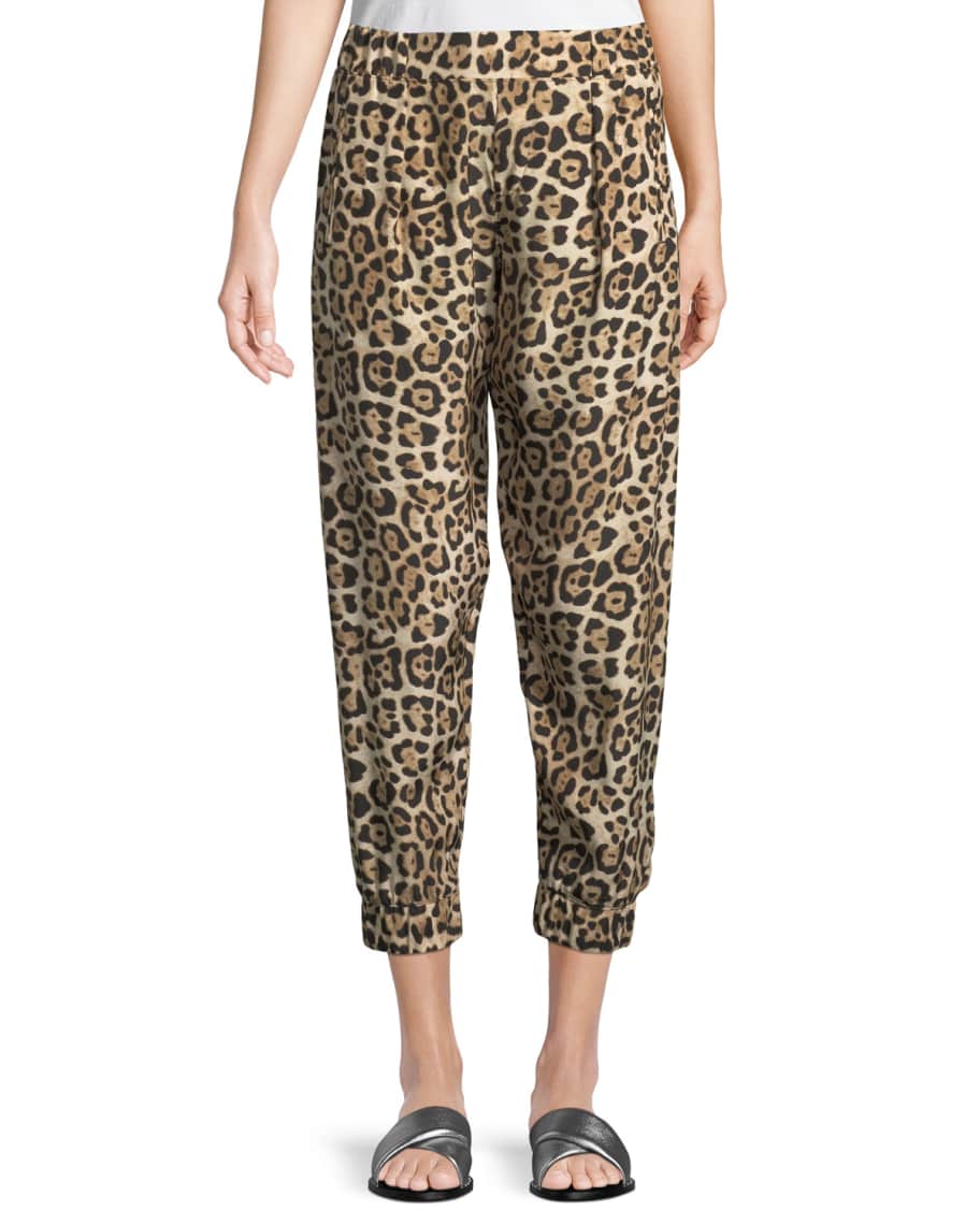 ATM Anthony Thomas Melillo Leopard Print Silk Jogger Pants Neiman Marcus