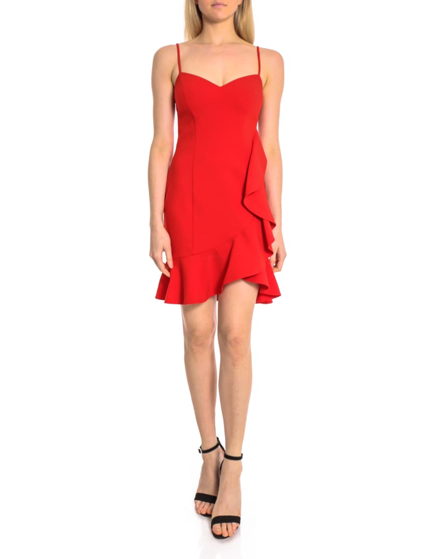 Likely Laverna Draped Ruffle Mini Dress | Neiman Marcus