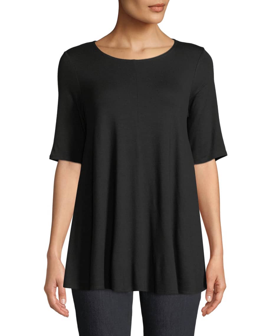 Eileen Fisher Short-Sleeve Jersey Tunic | Neiman Marcus