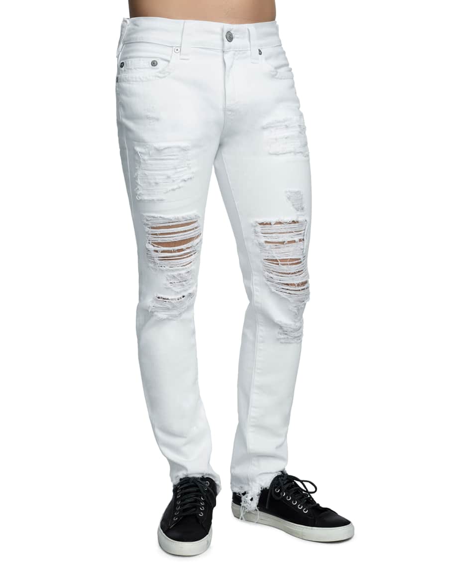 True Religion Men's Rocco Skinny Destroyed Denim Jeans | Neiman Marcus
