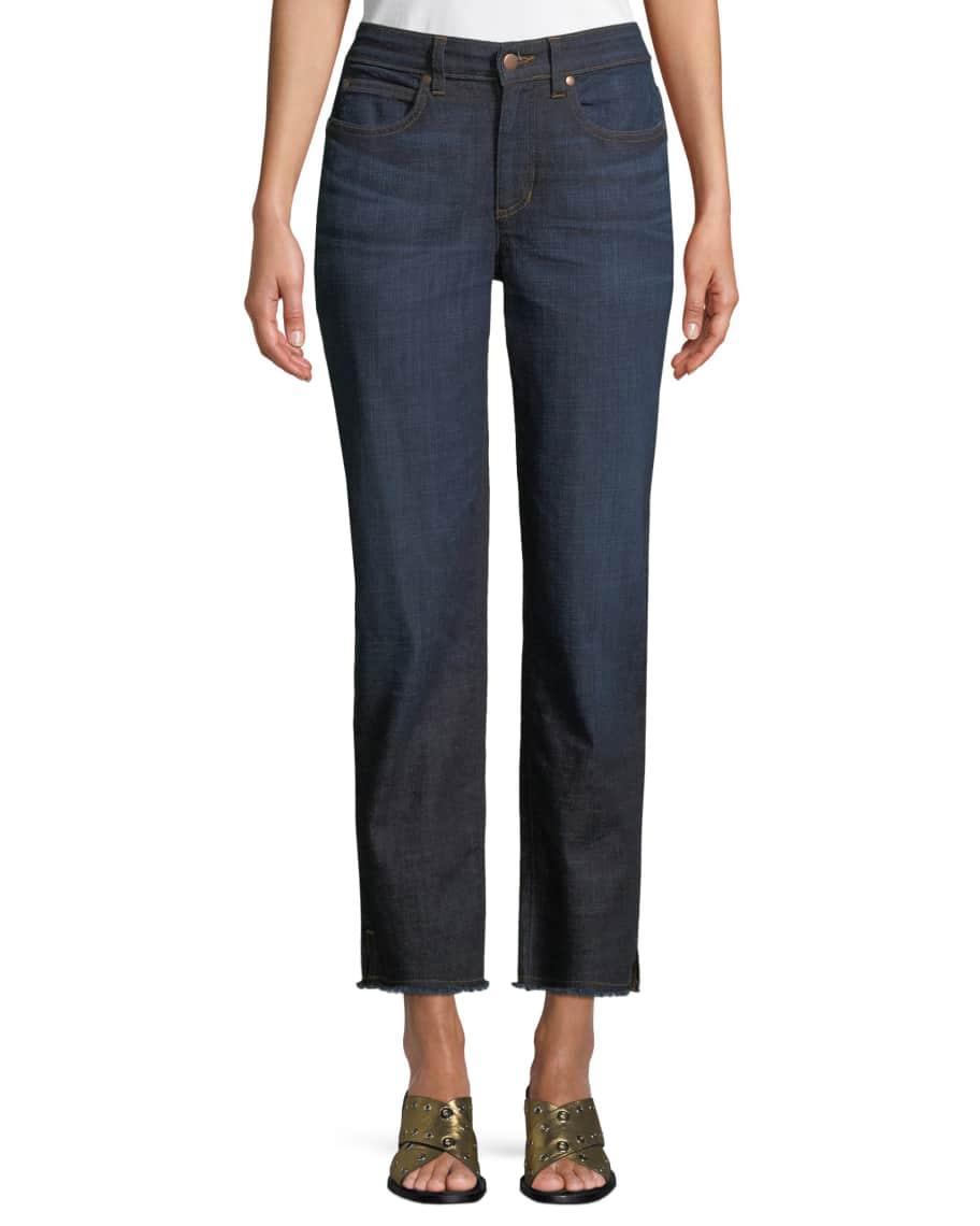 Eileen fisher frayed hem jeans online