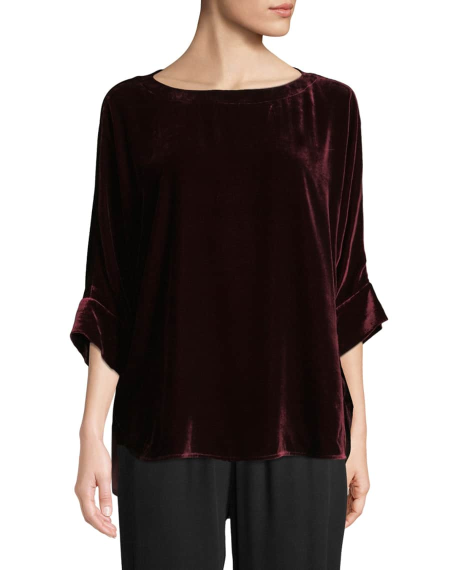 Eileen Fisher Dolman-Sleeve Velvet Top | Neiman Marcus