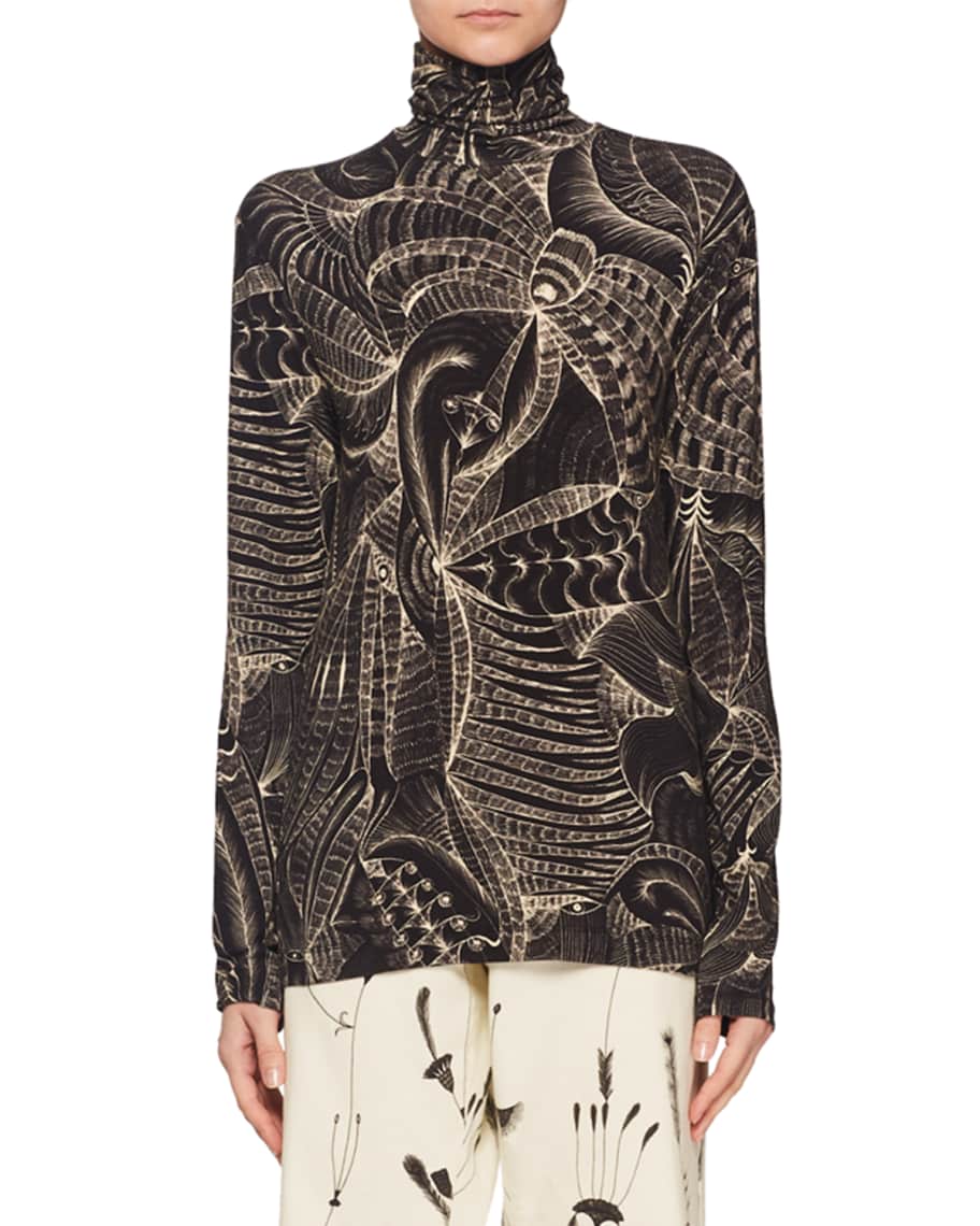 Dries van noten printed turtleneck shop