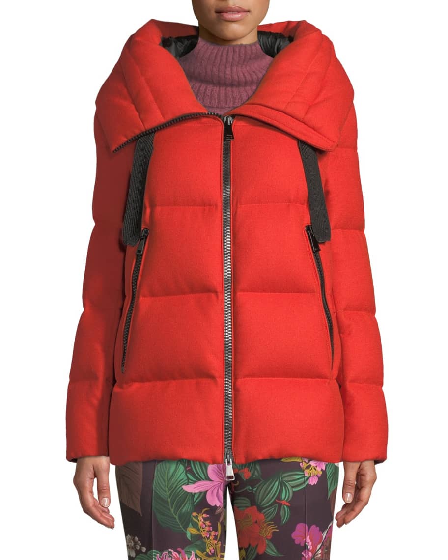 Moncler Serin Virgin Wool Puffer Jacket w Hood Neiman Marcus