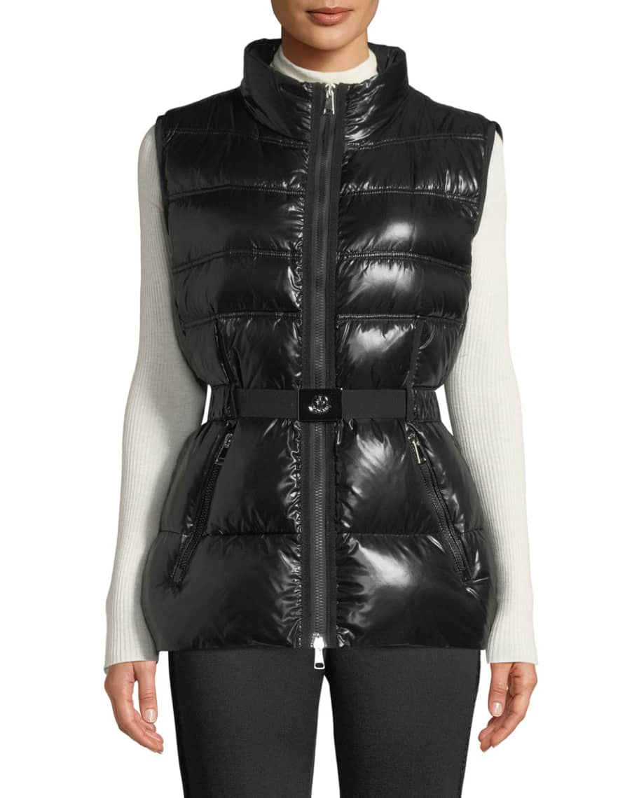 Moncler Aigrette Belted Puffer Vest | Neiman Marcus