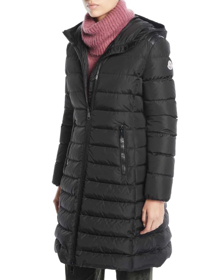 Moncler Taleve Zip-Front Hooded Mid-Length Quilted Puffer Jacket