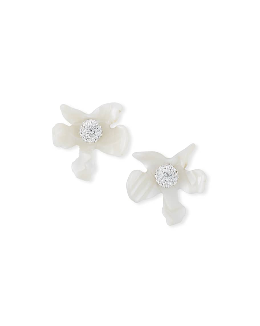 Lele Sadoughi Crystal Lily Button Earrings | Neiman Marcus