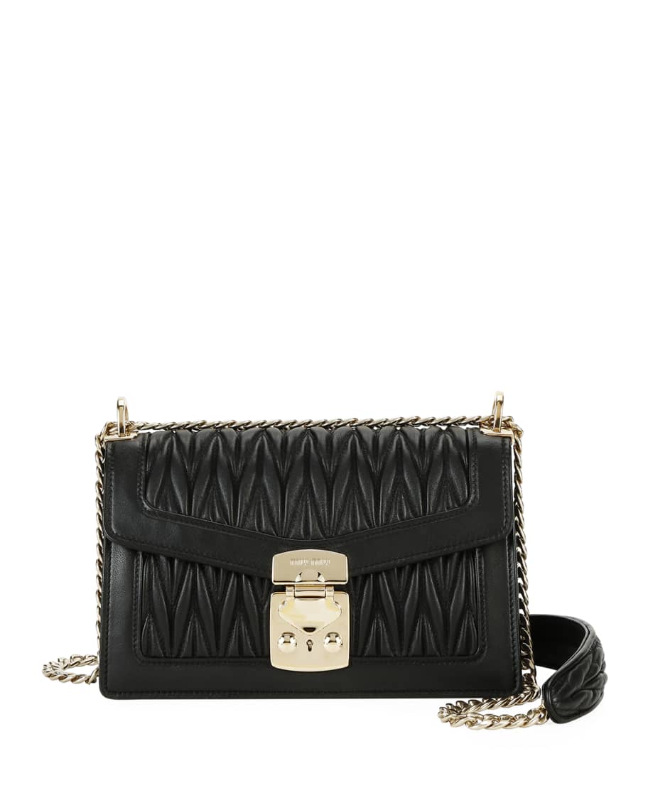 Miu Miu Miu Confidential Matelasse Leather Flap Shoulder Bag