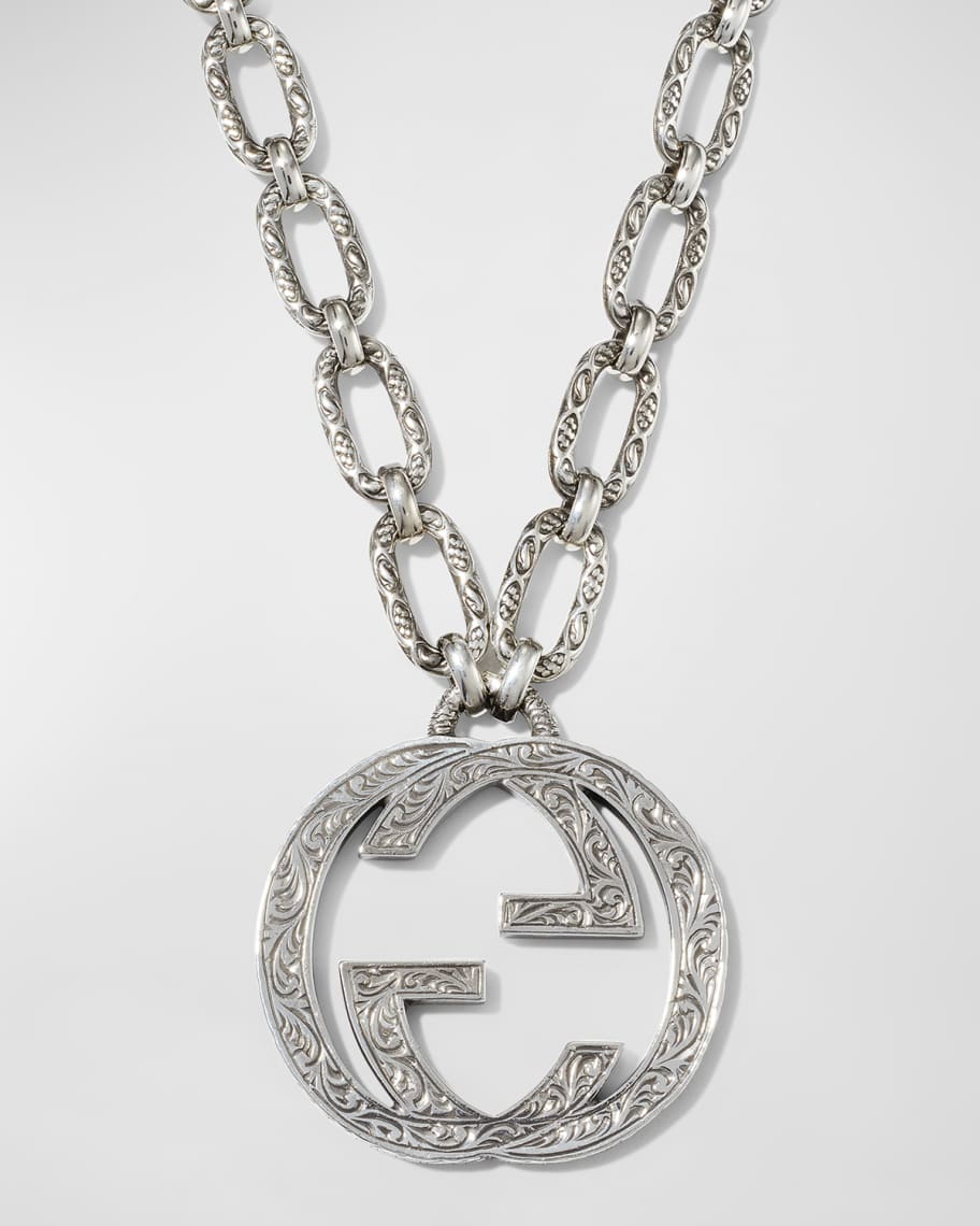 Gucci Men's Interlocking G Pendant Necklace, 36"L | Neiman Marcus