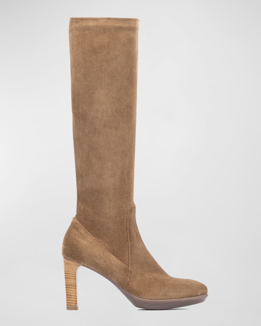 Aquatalia Rhumba II Stretch Suede Knee Boots | Neiman Marcus