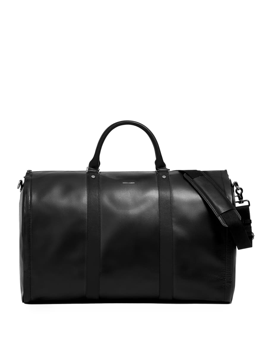 hook + Albert Men's Smooth Leather Garment Duffel Bag Carryon Luggage ...