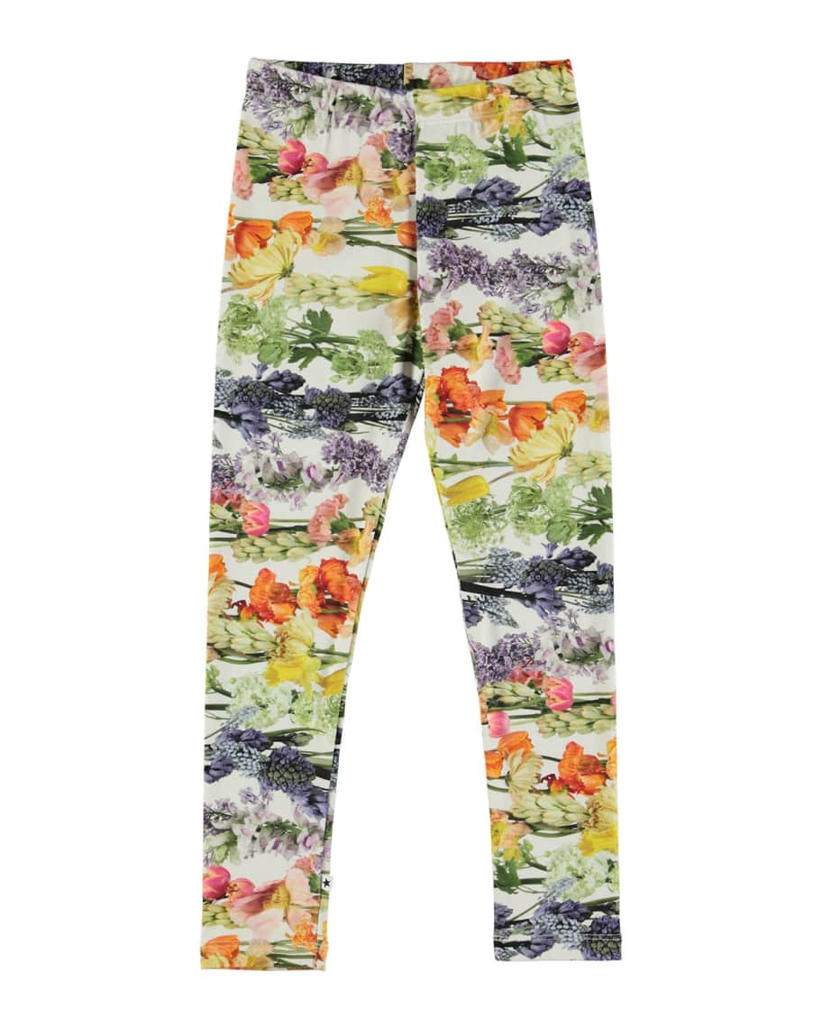 Molo Niki Floral-Print Leggings, Size 3-12 | Neiman Marcus
