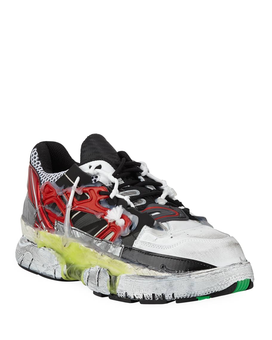 Men's colorblock fusion leather trainer sneakers shop