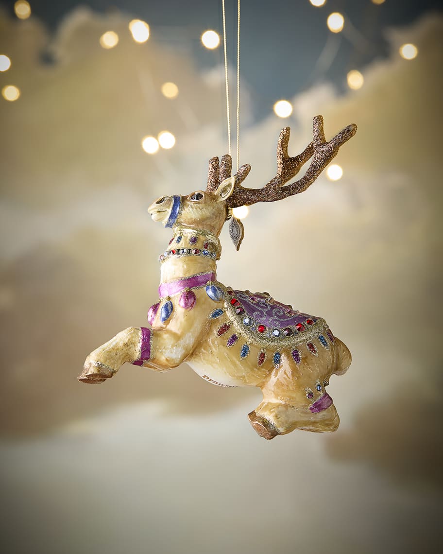 Jay Strongwater Prancer Reindeer Glass Christmas Ornament | Neiman