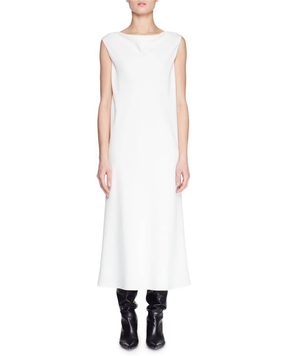 THE ROW Bella Boat-Neck Sleeveless Long Shift Dress | Neiman Marcus