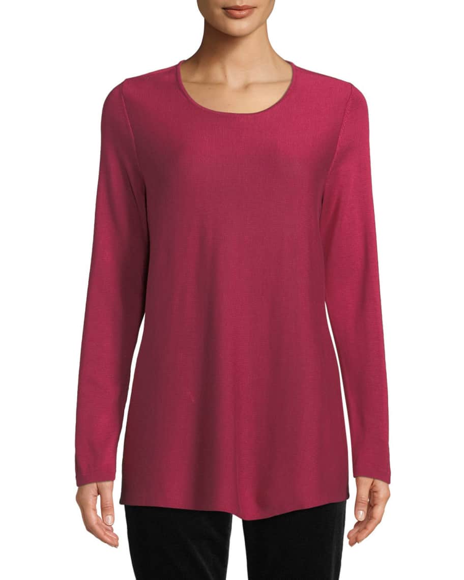 Eileen Fisher Tencel®/Silk Round-Neck Sweater, Plus Size | Neiman Marcus