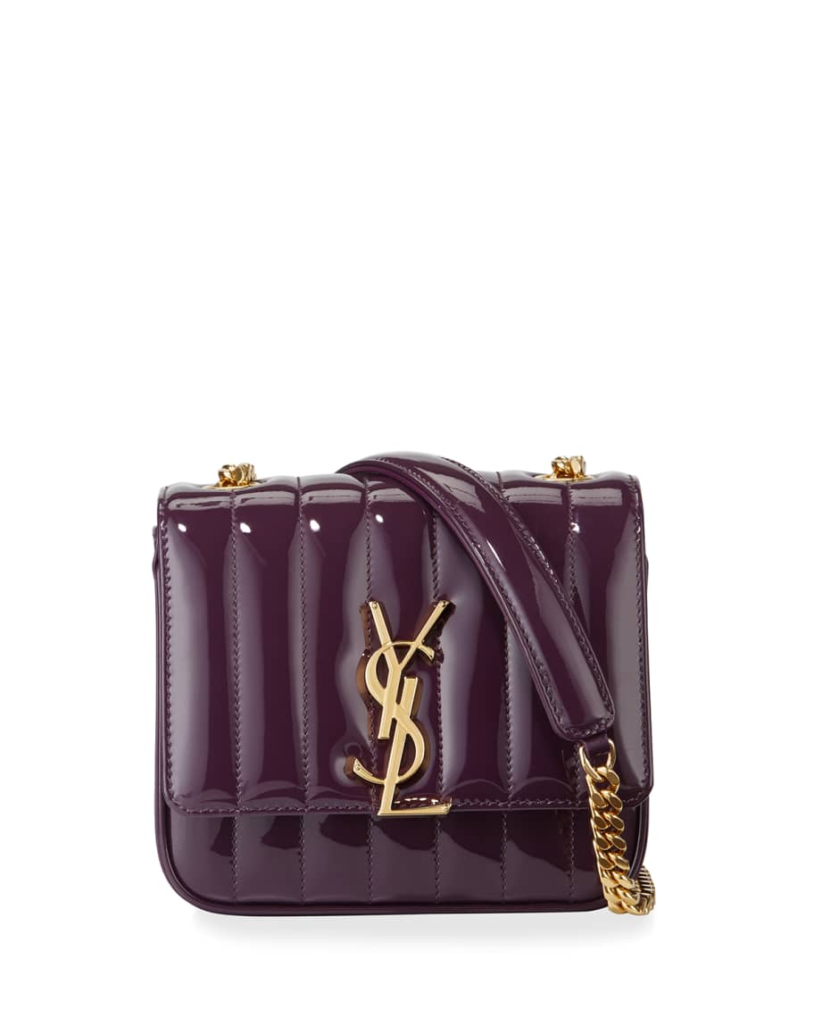 Vicky Small Patent Leather Crossbody Bag in Black - Saint Laurent