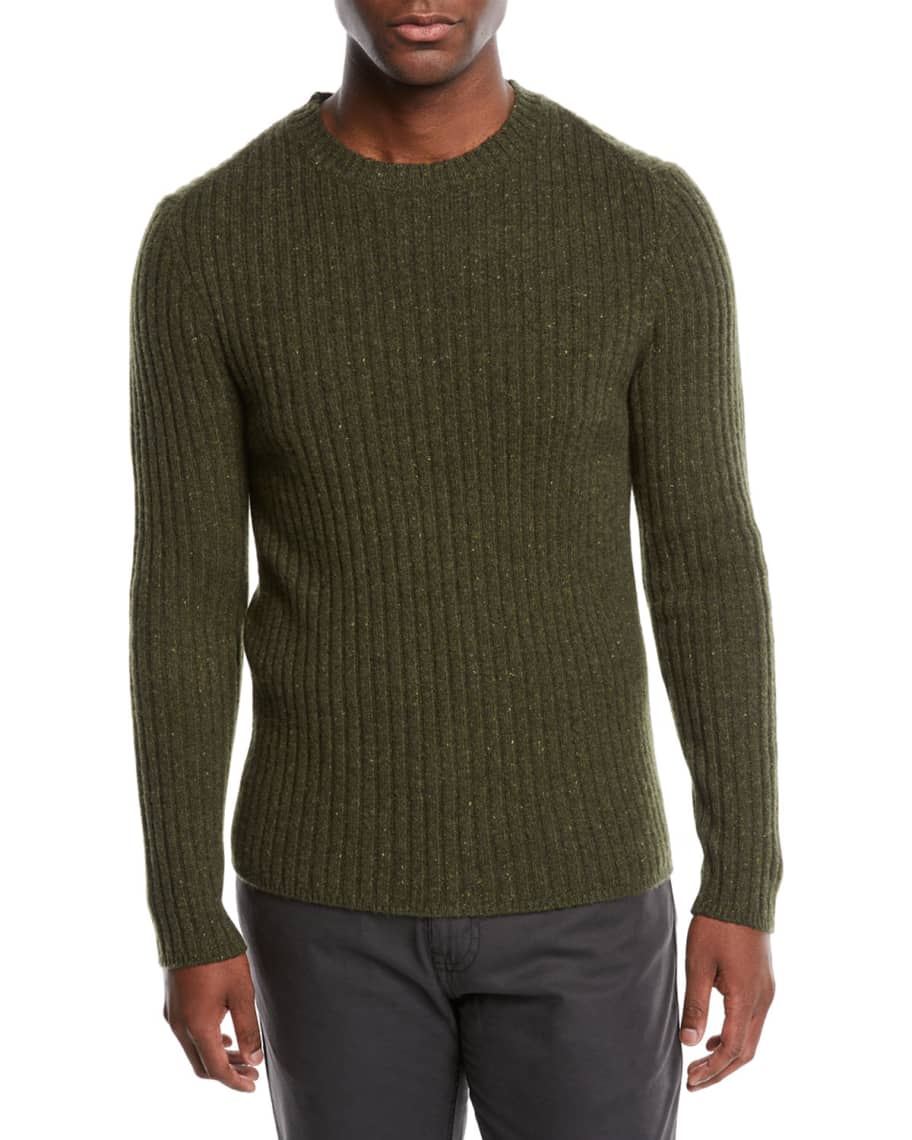 Neiman Marcus Men's Cashmere Donegal Sweater | Neiman Marcus