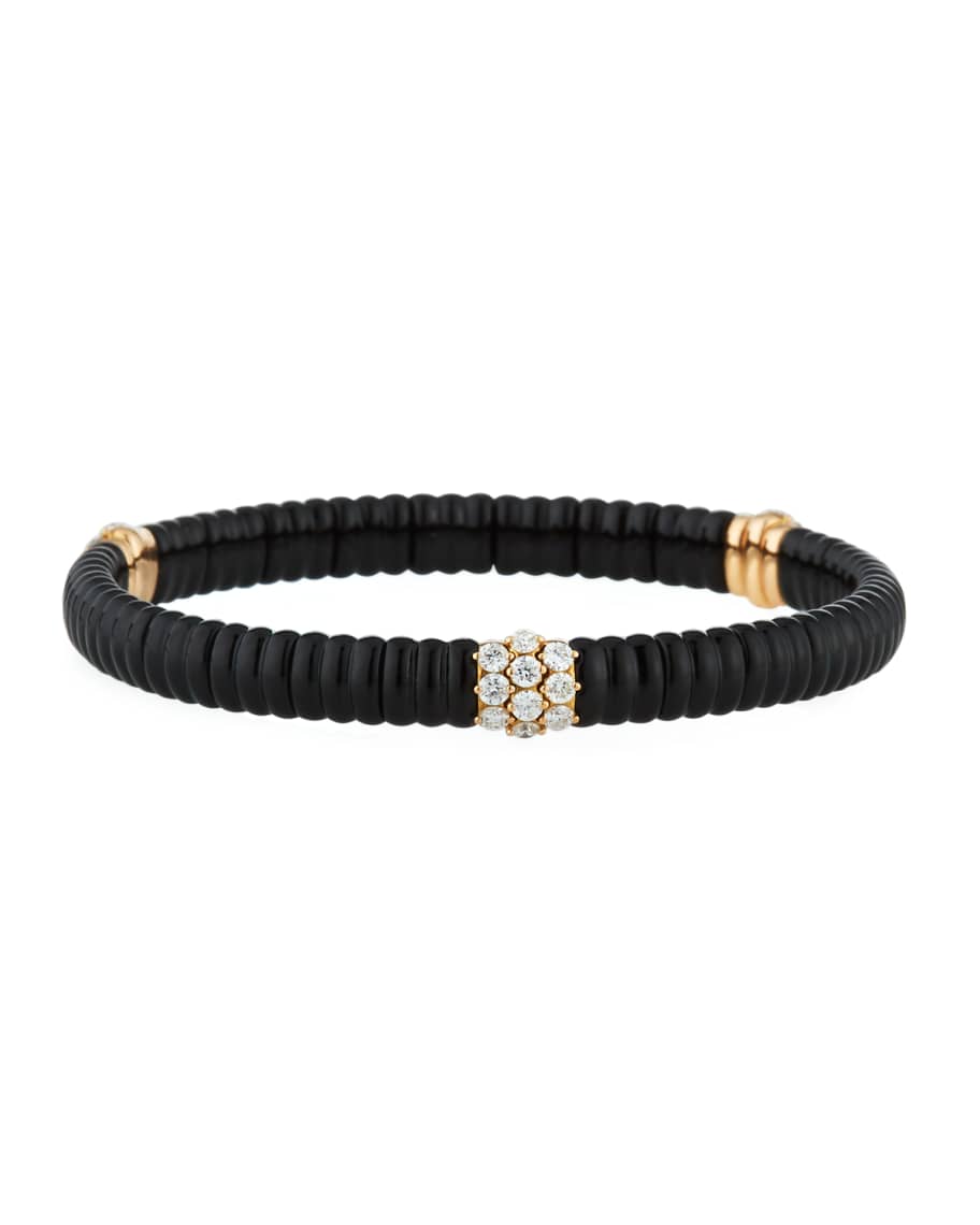 ZYDO 18k Rose Gold Black Ceramic & Diamond Bracelet | Neiman Marcus