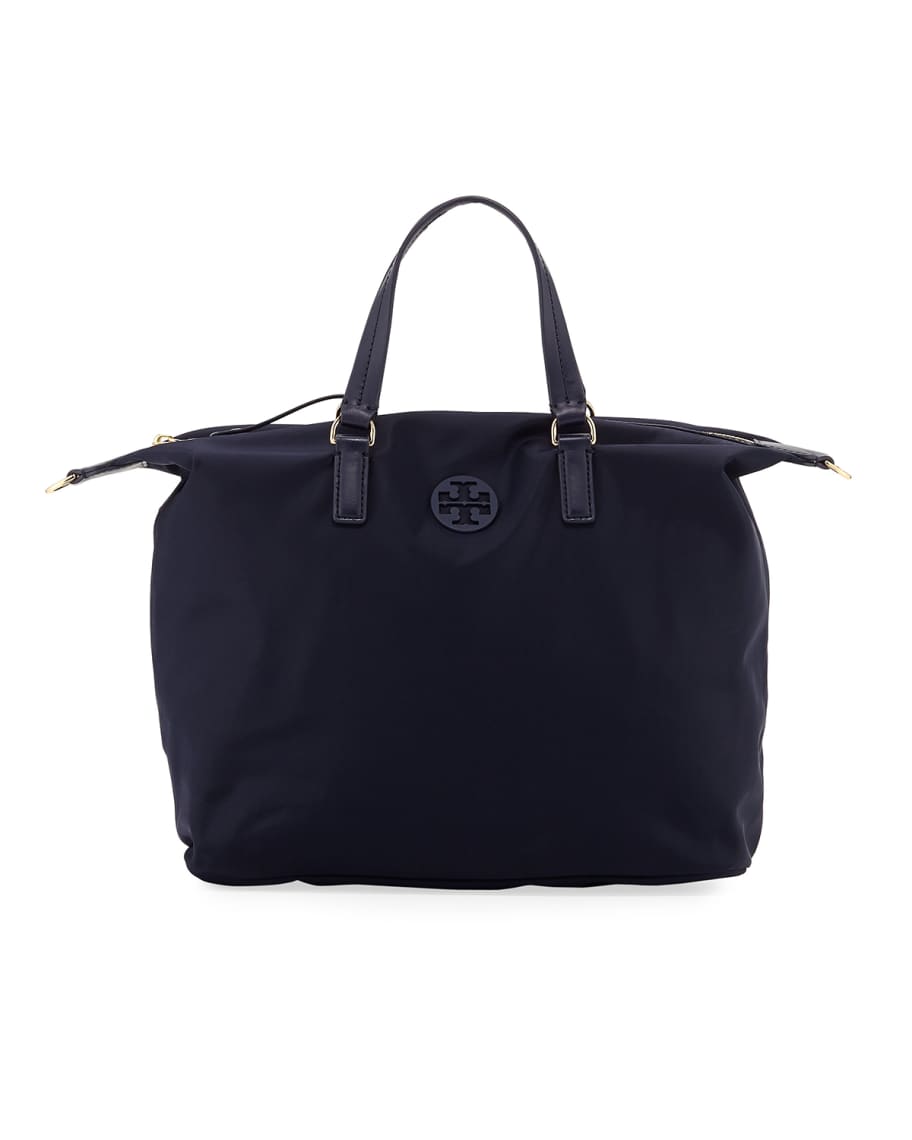 Tory Burch Slouchy Nylon Tote Bag Tory Navy, $325, Neiman Marcus