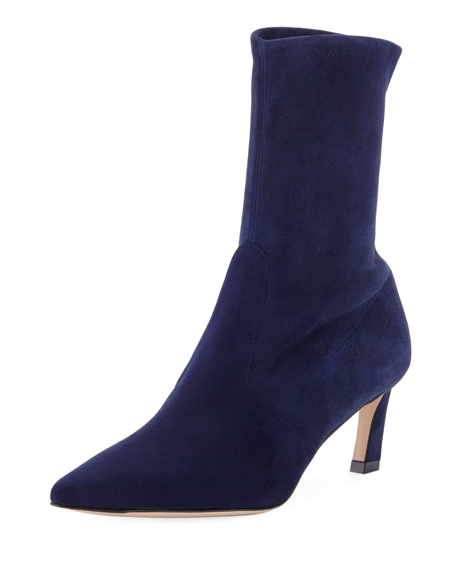 Stuart Weitzman Rapture Suede Sock Booties | Neiman Marcus