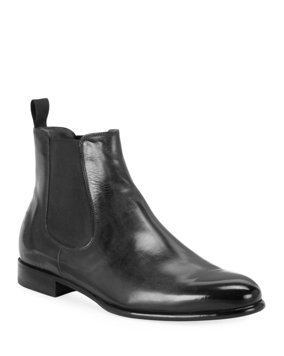 Berluti Men's Scritto Leather Chelsea Boots | Neiman Marcus
