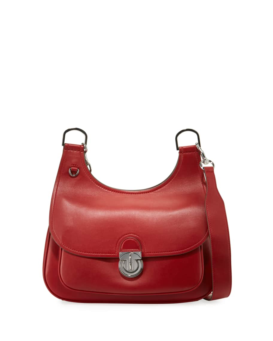 Tory Burch Leather Kira Deconstructed Hobo Bag - Red Hobos