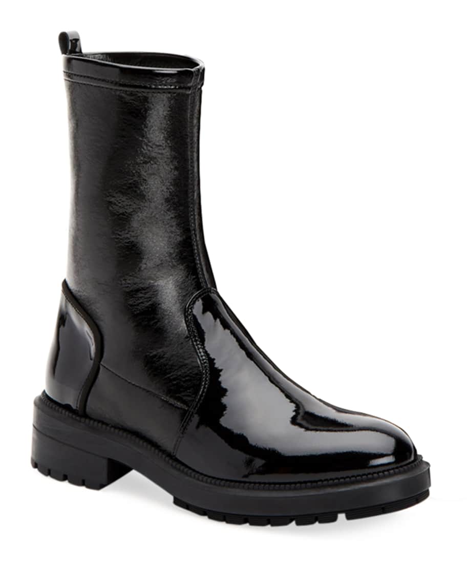 Aquatalia Leoda Weatherproof Patent Ankle Boots Neiman Marcus