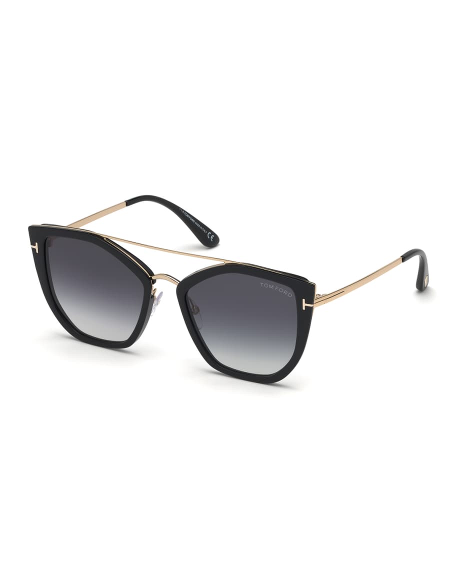 TOM FORD Dahlia Butterfly Metal & Acetate Sunglasses | Neiman Marcus