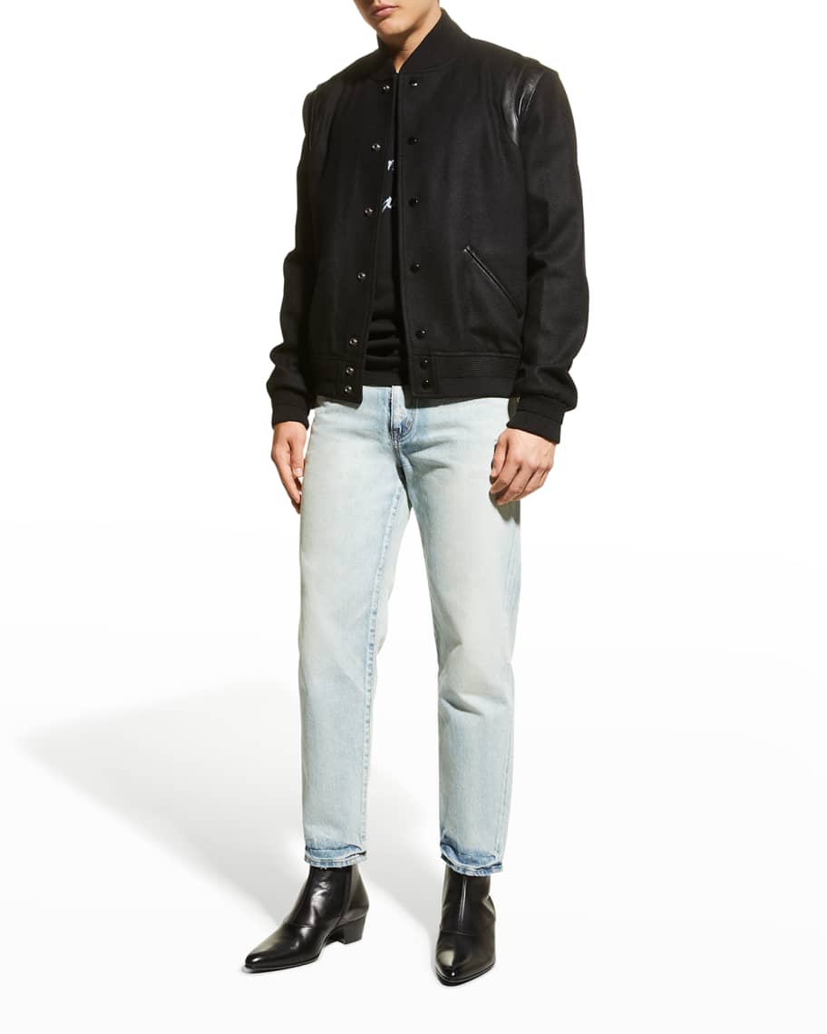 Saint Laurent Men's Wool/Leather Teddy Jacket