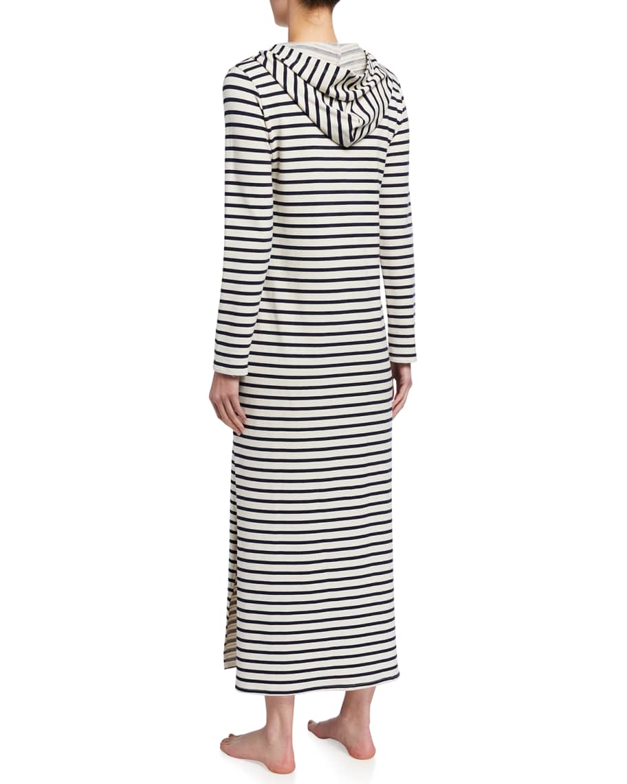 Pour Les Femmes Long Hooded Striped Terry Cloth Lounge Dress | Neiman ...