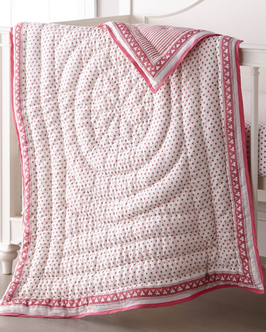 Roller Rabbit HeartsPrint Baby Quilt Neiman Marcus
