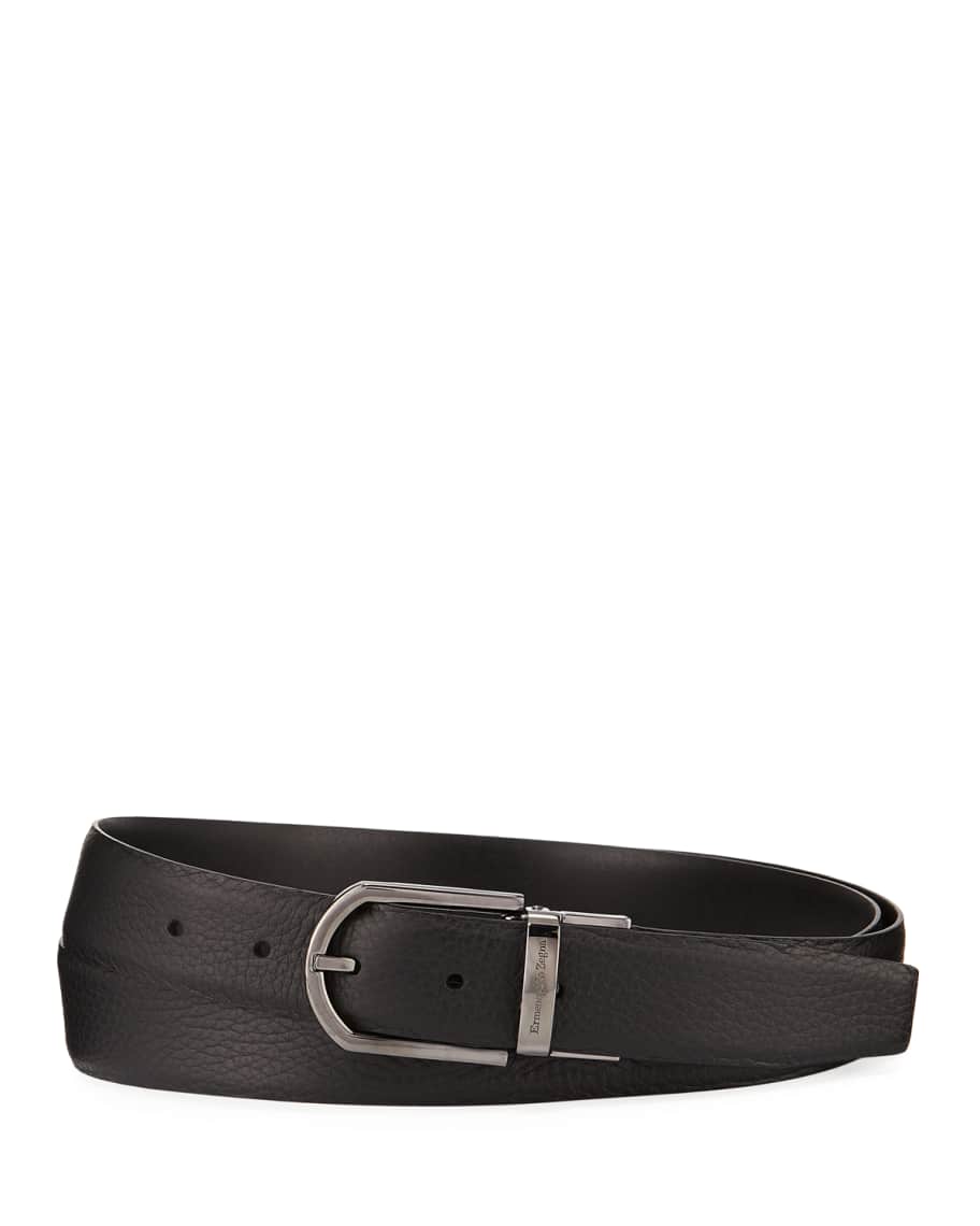 ZEGNA Men's Reversible Calf Leather Belt | Neiman Marcus