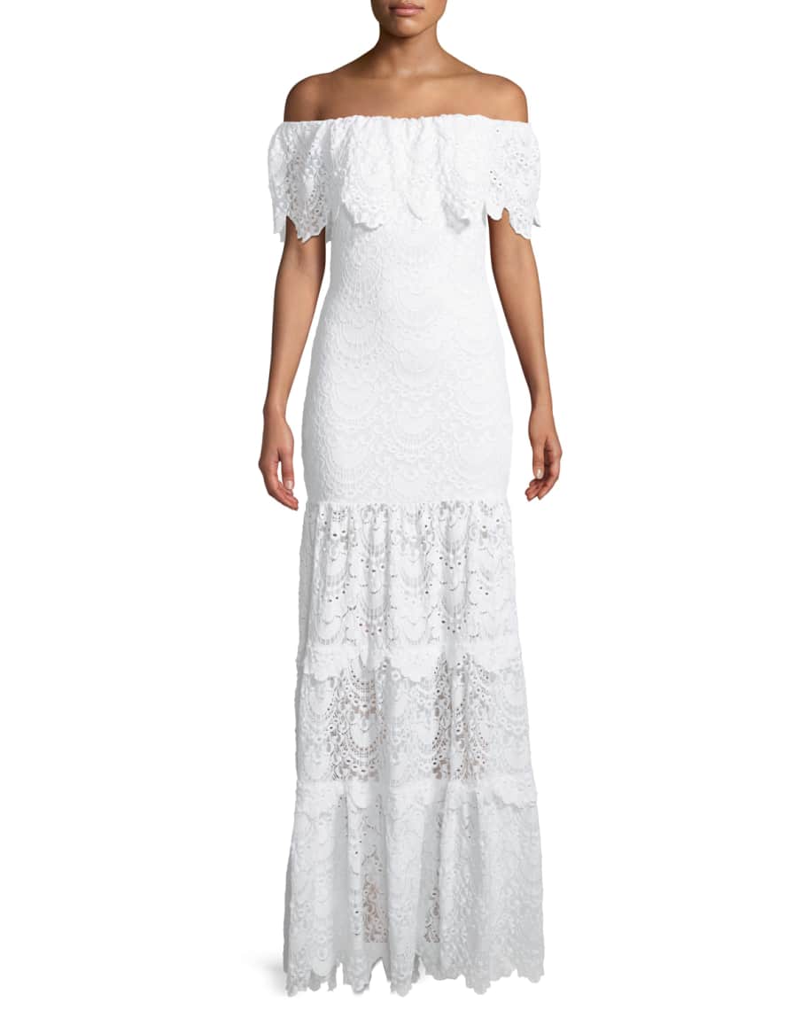 Nightcap Clothing Spanish Lace Positano Off-the-Shoulder Maxi Dress |  Neiman Marcus