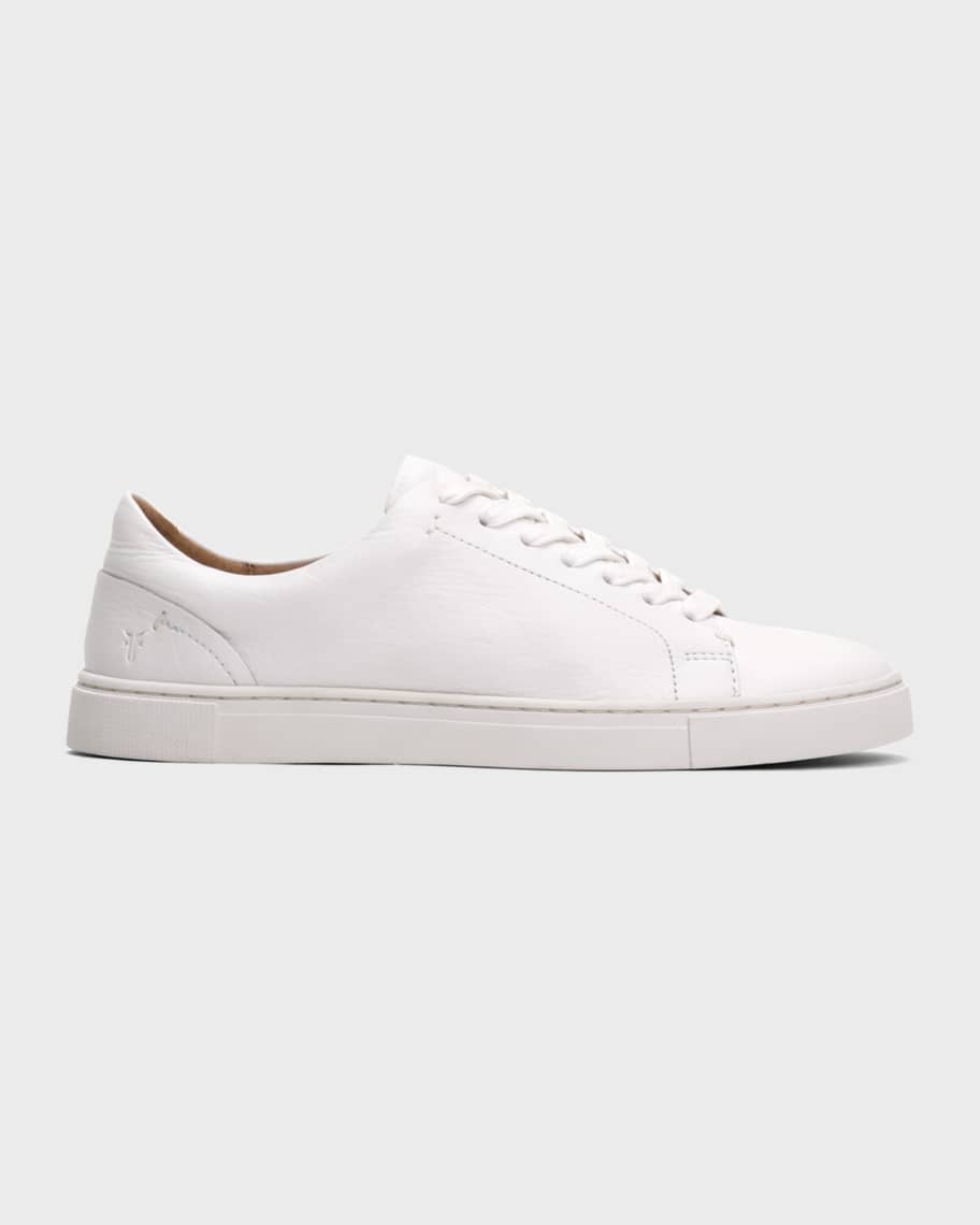 Frye Ivy Tumbled Leather Lace-Up Low-Top Sneakers | Neiman Marcus