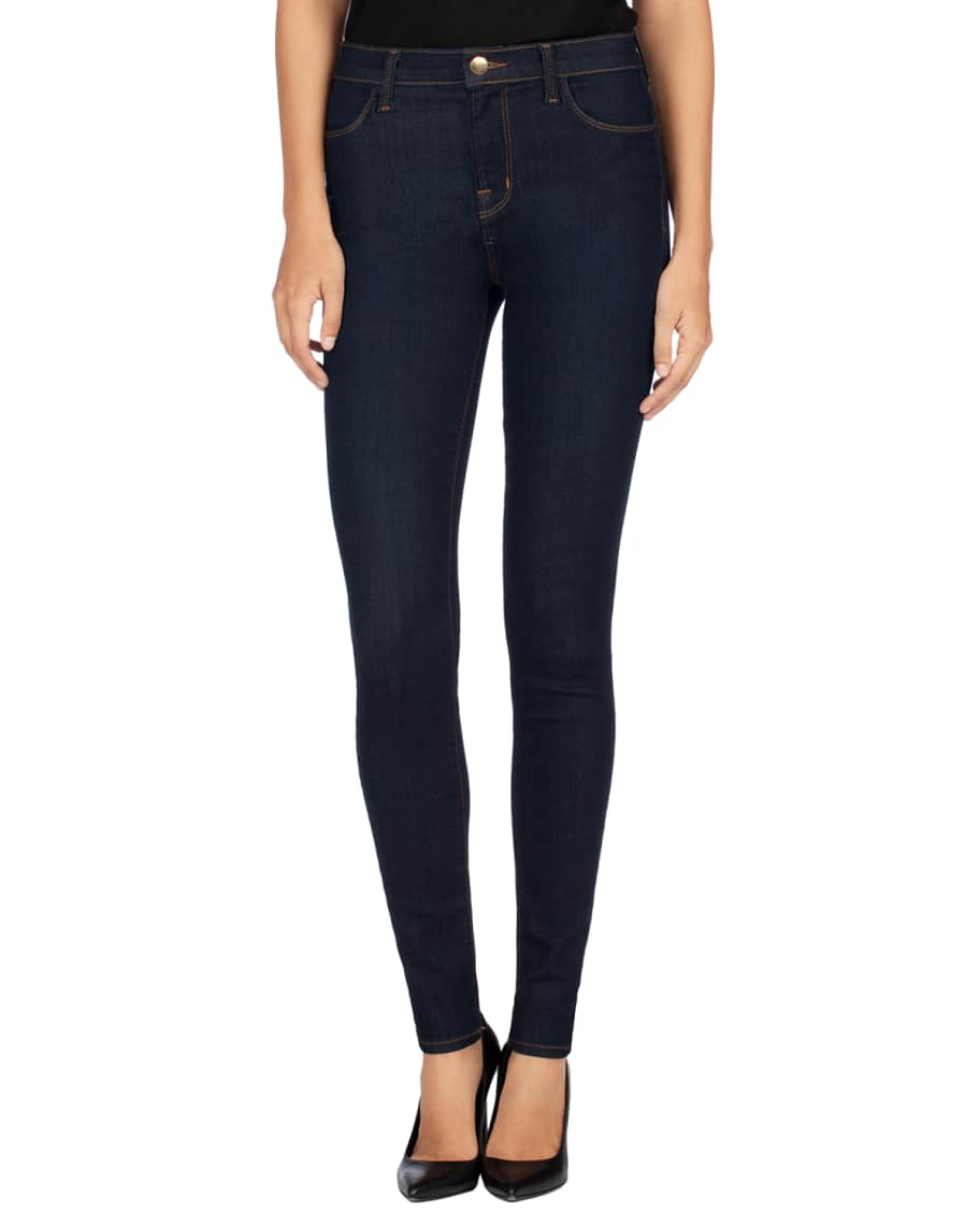 J Brand Maria High-Rise Super-Skinny Jeans, Medium Blue | Neiman Marcus