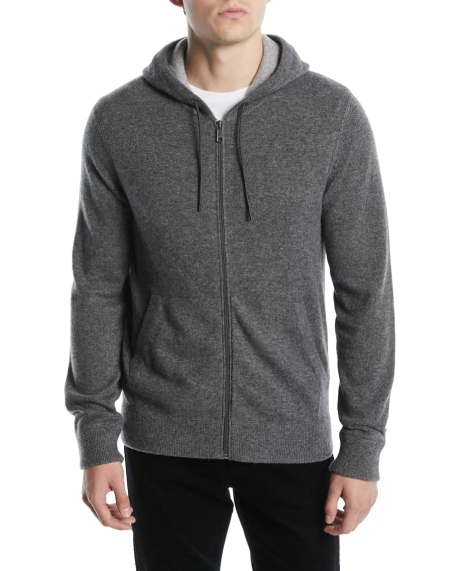 Vince Men's Cashmere Zip-Front Hoodie | Neiman Marcus