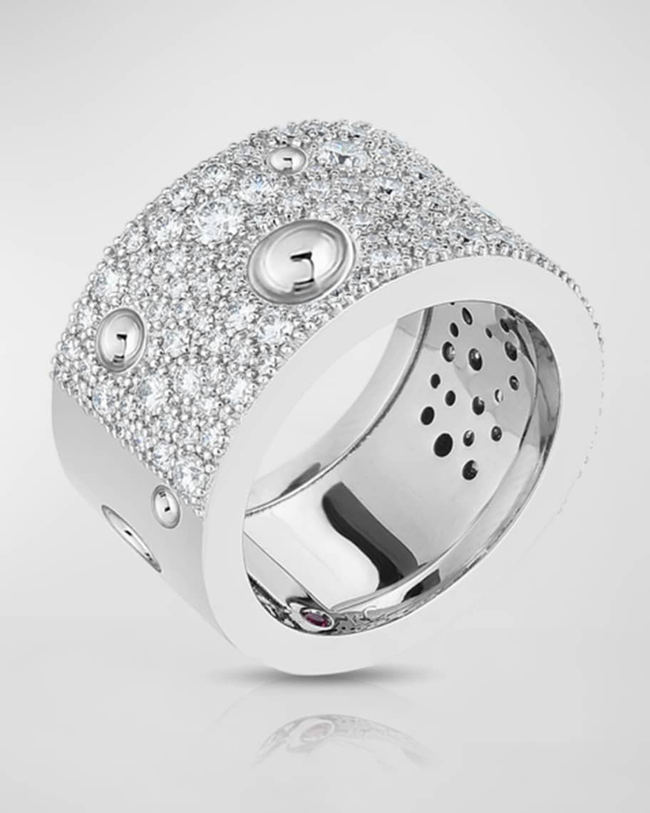 Roberto Coin Pois Moi Luna 18k White Gold Diamond Ring, Size 6.5 ...