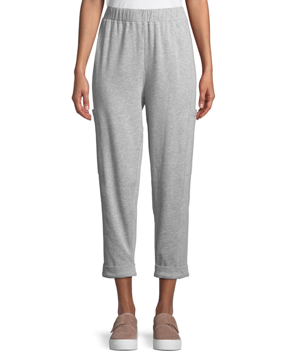 Eileen Fisher Tapered-Leg Heathered Cropped Slouch Pants, Plus Size ...