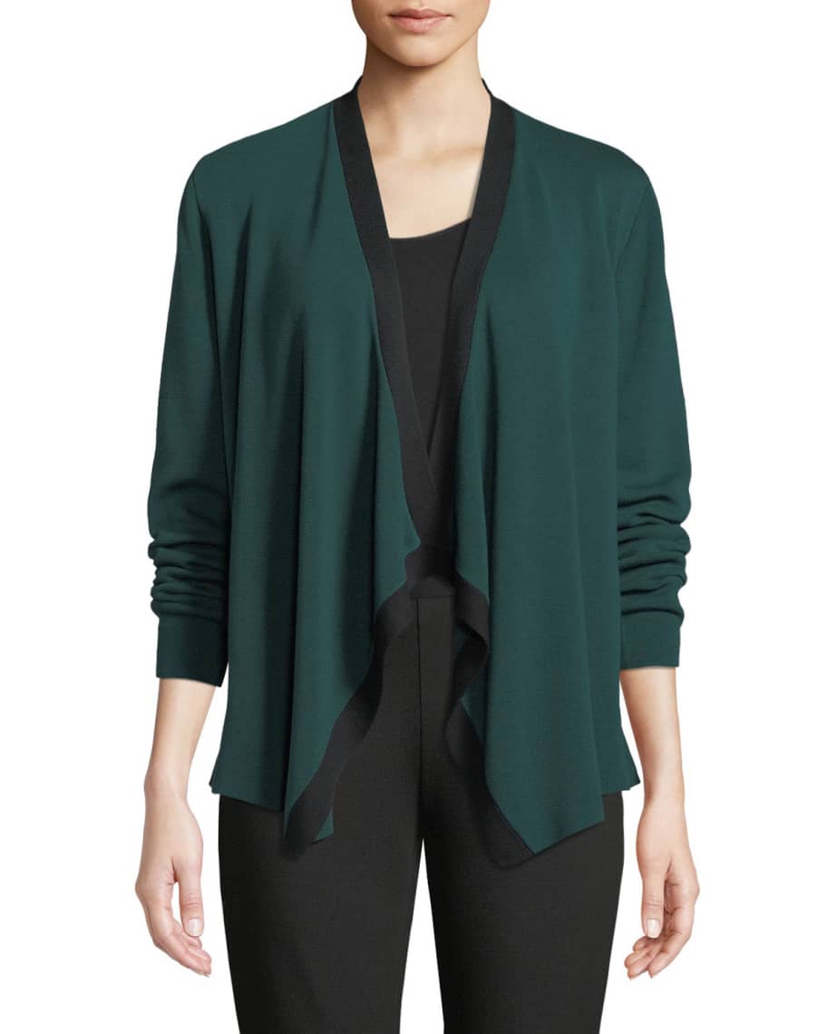 Eileen Fisher Petite Angled-Front Colorblock Cardigan | Neiman Marcus