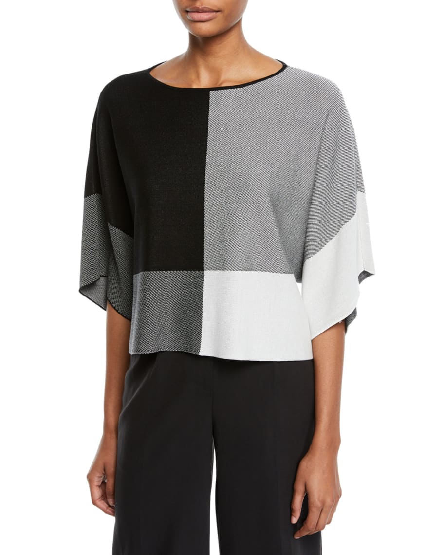 Eileen fisher top color block sweater