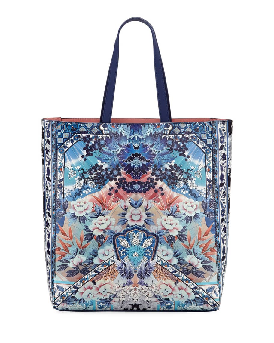 Camilla Mixed-Print Beach Tote Bag | Neiman Marcus