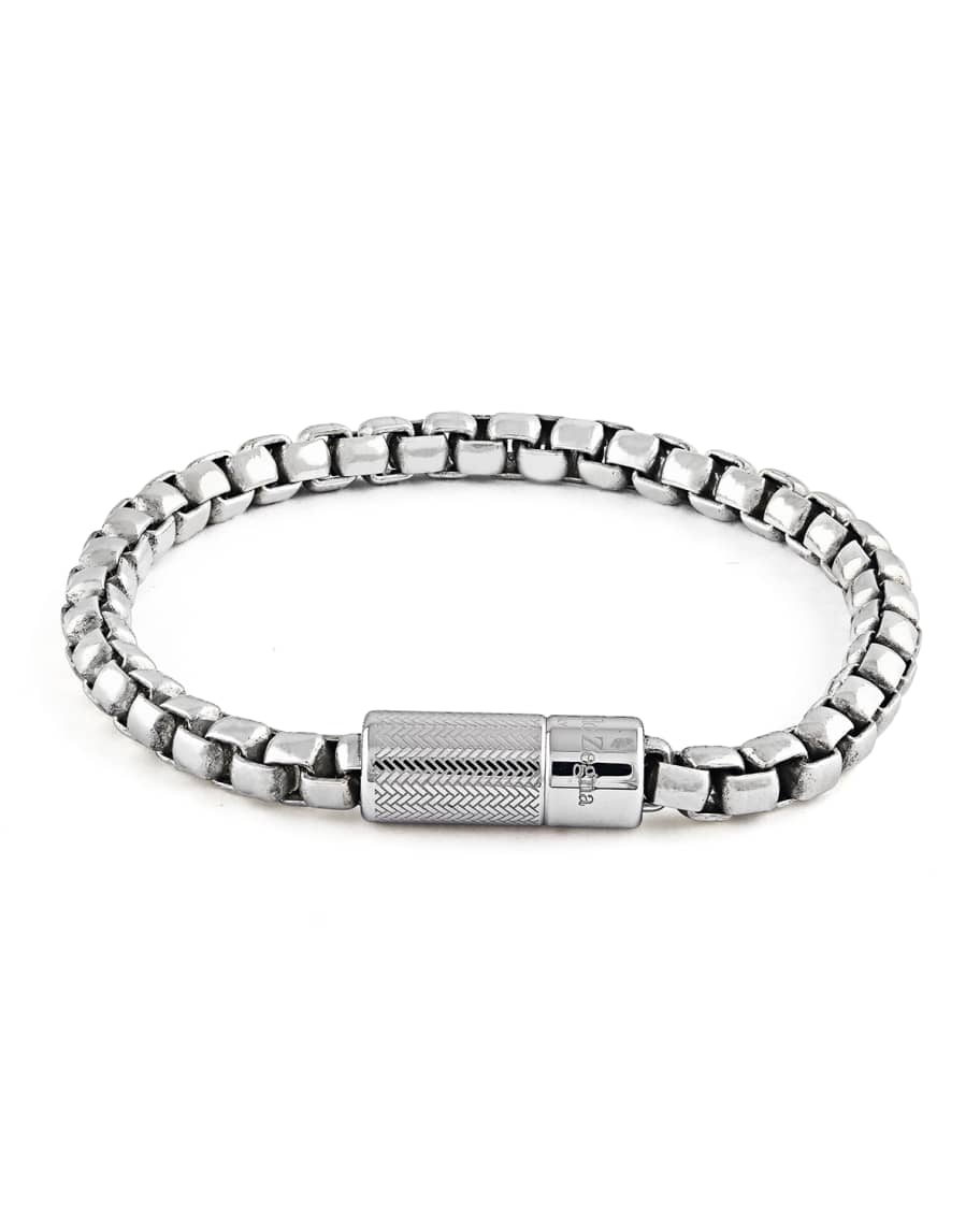 ZEGNA Men's Snake Chain Sterling Silver Bracelet | Neiman Marcus