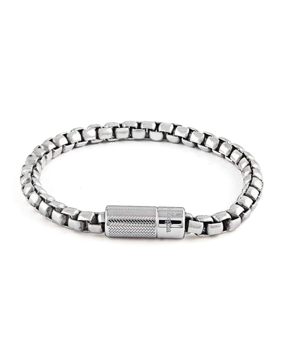 ZEGNA Men's Silver Snake-Chain Bracelet. 19.5mm | Neiman Marcus
