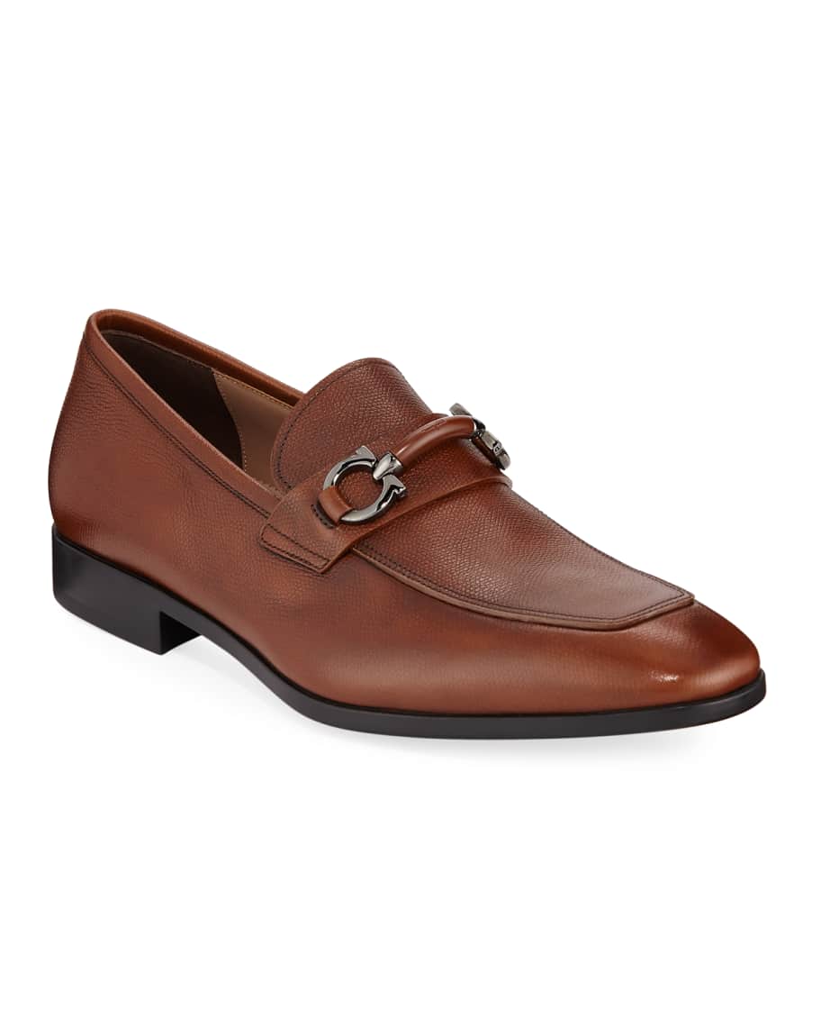 Ferragamo Men s Benford Textured Leather Slip On Bit Loafers