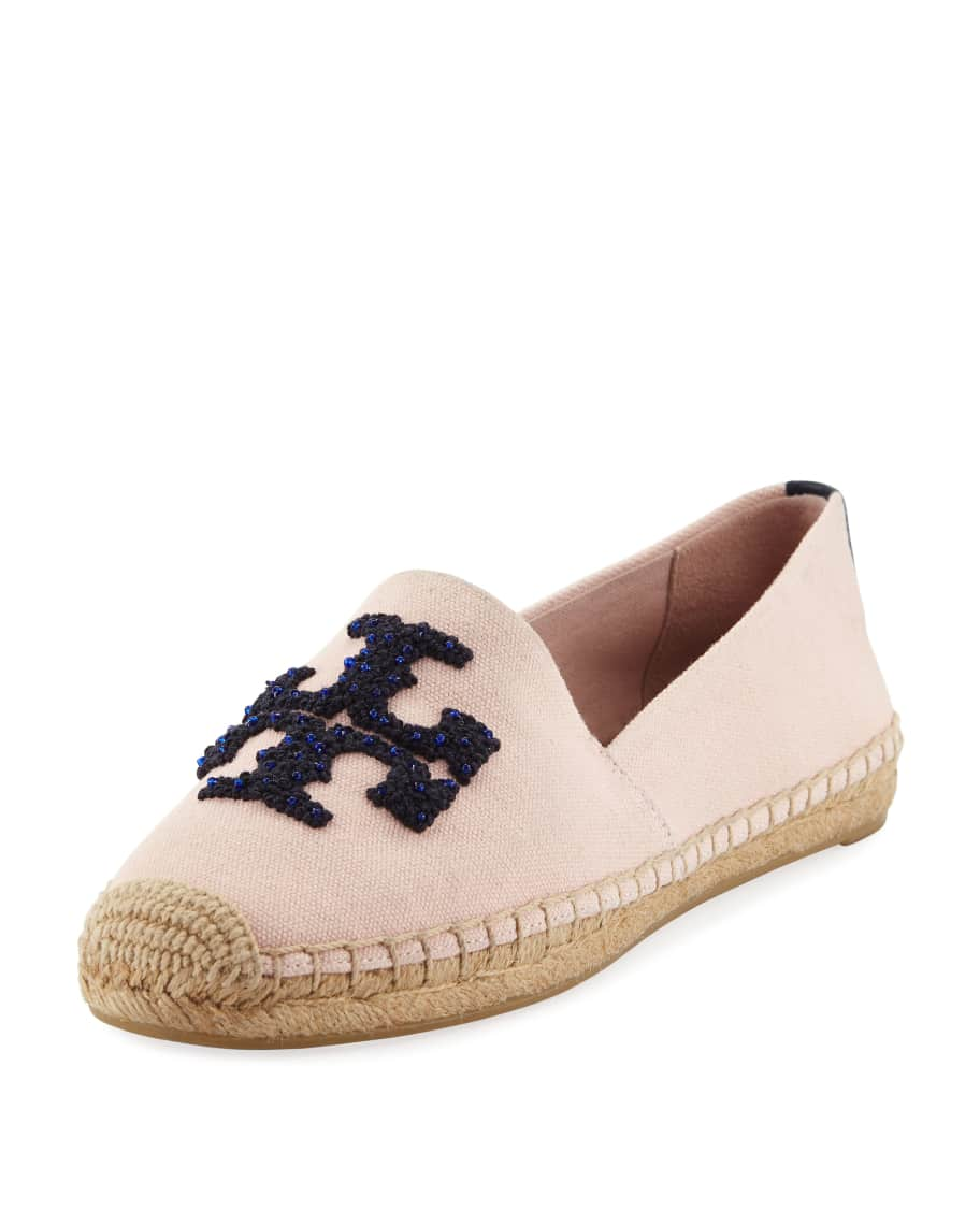 Tory Burch Elisa Logo Flat Espadrilles | Neiman Marcus