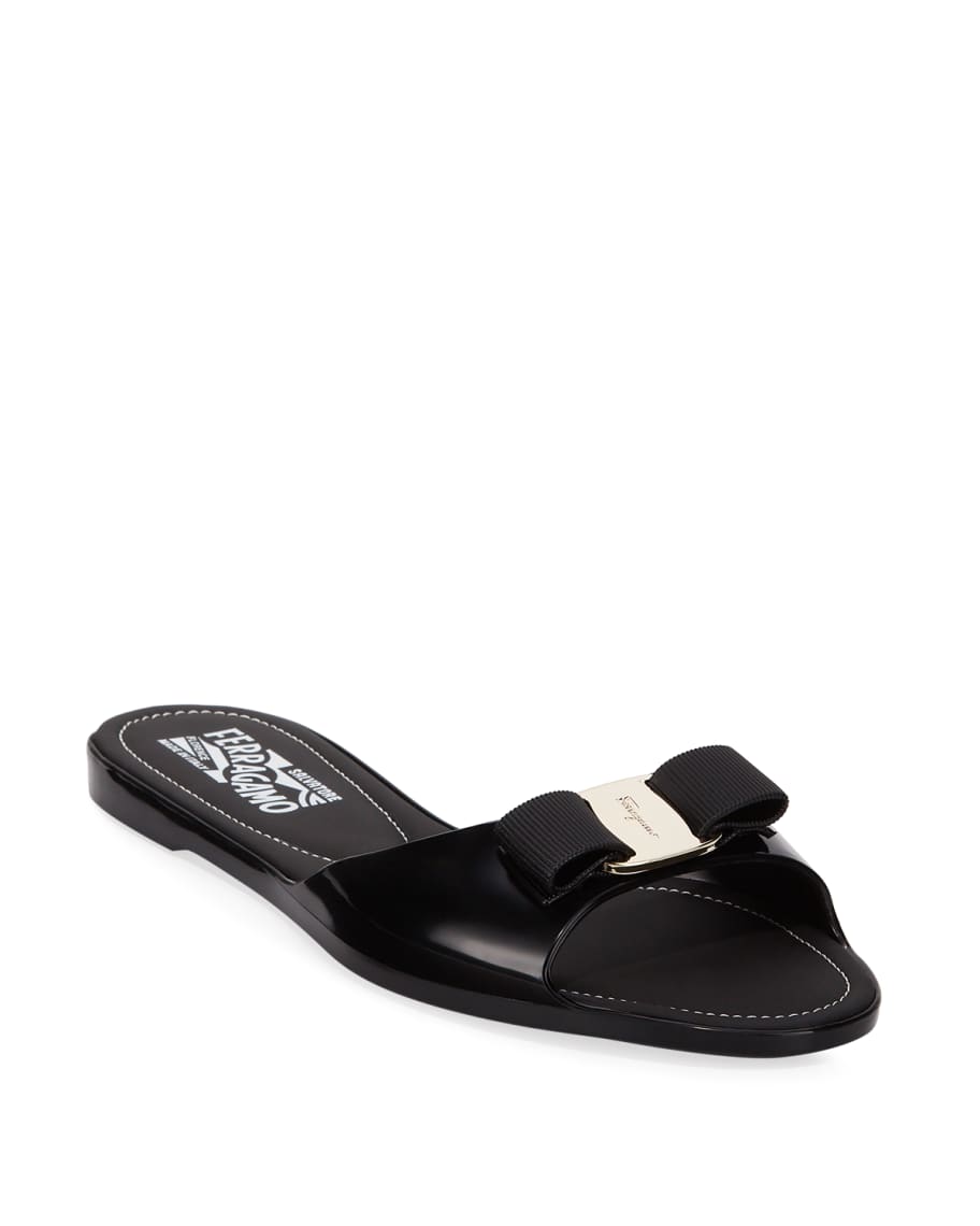 Salvatore Ferragamo Jelly Bow Flat Sandals